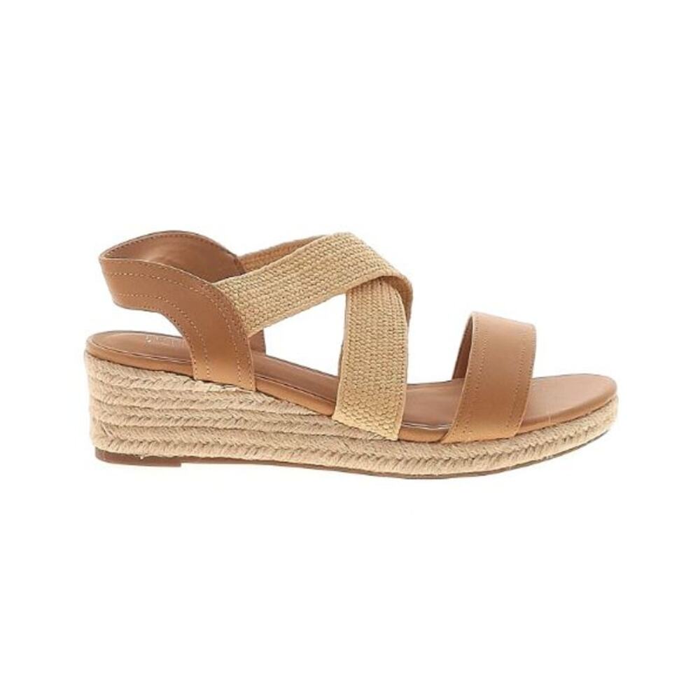 Market & Spruce Espadrille Wedge Sandals in Tan - Like NEW Size 9